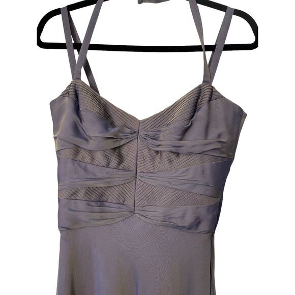 Badgley Mischka Dress Size 4 Lavender 100% Silk Irridescent Chiffon Cocktail - Picture 2 of 15